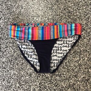 Anne Cole ✦ Teal Patterned Multicolor Bikini Bottom (S)